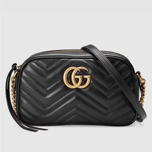 Black Small Gucci Marmont Shoulder Bag